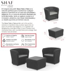 SHAF, Conjunto De Muebles De Exterior Nova Confort, Grafito -Barbacoa Bliss Tienda 07489aed52c3b42a