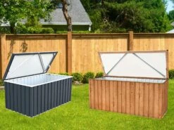 BAUL ARCON METALICO DURAMAX 1,7 JARDIN 770 L MARRON -Barbacoa Bliss Tienda 18d51ceb755858f4