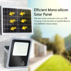 Aigostar Foco Proyector LED Solar Con Mando A Distancia, 200W, 6500K IP65 -Barbacoa Bliss Tienda 1ac67df028c8336f