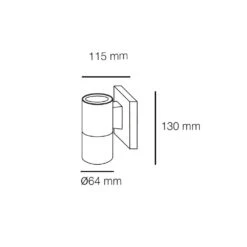 Aplique De Pared Exterior Chill Negro Cilíndrico 1xGU10 IP44 Wonderlamp -Barbacoa Bliss Tienda 2de1079c84e4c7db