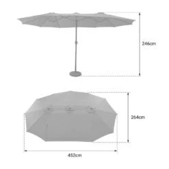 Parasol Doble Led 2,7 X 4,6 M Linai Gris 9 Parasol Doble Led 2,7 X 4,6 M Linai Gris -Barbacoa Bliss Tienda 33573efd9404c960