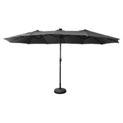 Parasol Doble Led 2,7 X 4,6 M Linai Gris