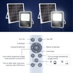 Aigostar Foco Proyector LED Solar Con Mando A Distancia, 200W, 6500K IP65 -Barbacoa Bliss Tienda 3b1c3bcc36e1cba8