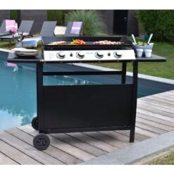 Plancha De Gas Valencia - 4 Quemadores 10kw + Carrito -Barbacoa Bliss Tienda 3dc8e33dc4331a47