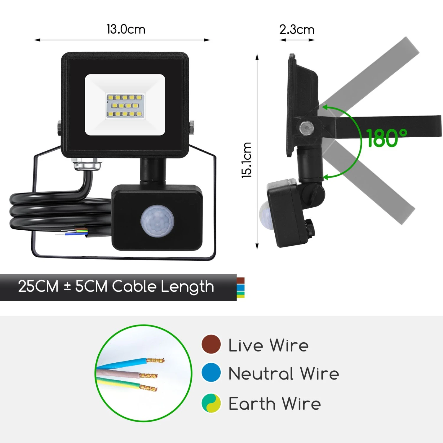 Aigostar 10W Foco LED Con Sensor Movimiento,900LM IP65 6500K 6 Aigostar 10W Foco LED Con Sensor Movimiento,900LM IP65 6500K - Image 6