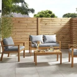 Panel Ocultación Madera Skimia V2 Marrón 180x60 Cm -Barbacoa Bliss Tienda 5059340668918 21c BI