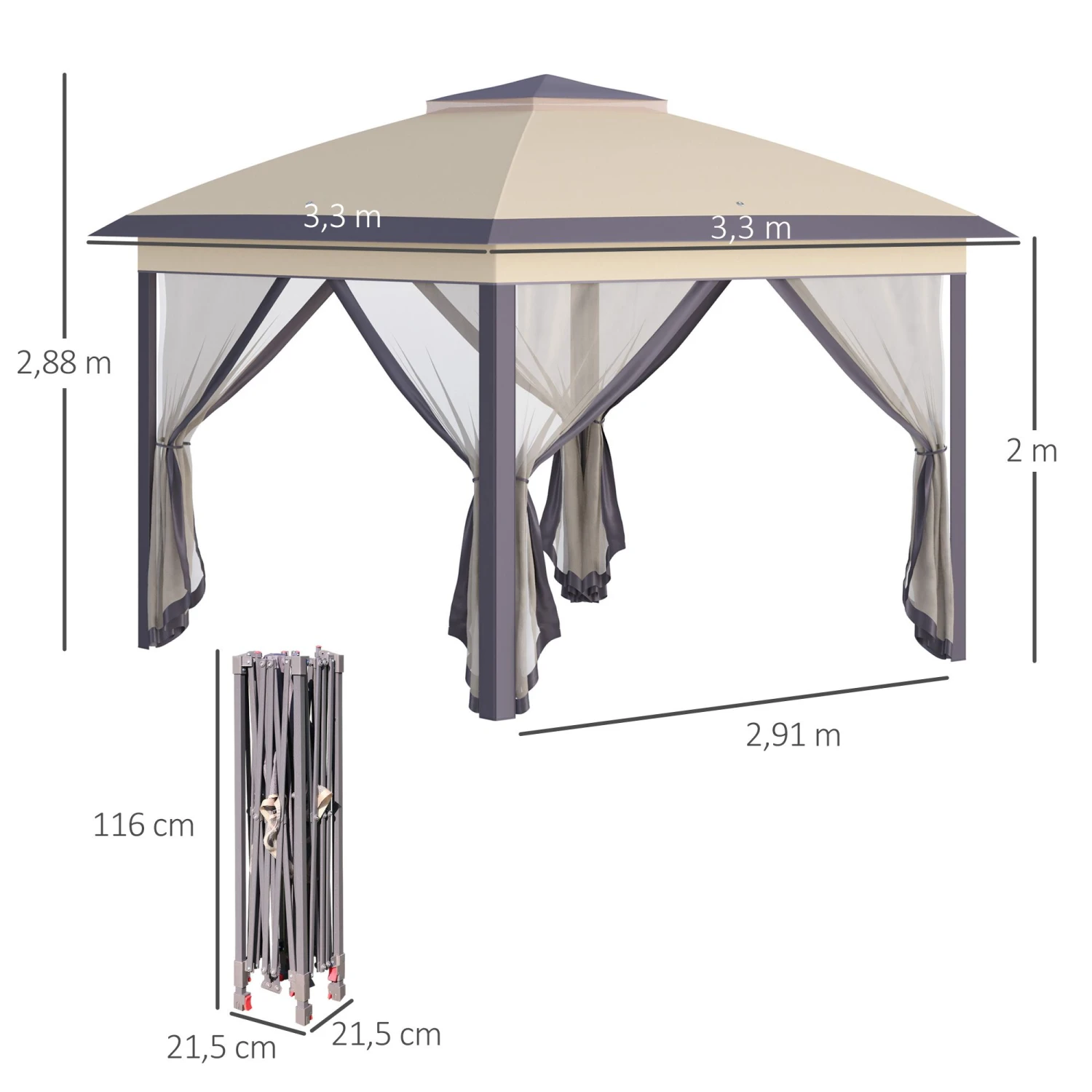 Carpa Plegable Outsunny 84C-300BG 3 Carpa Plegable Outsunny 84C-300BG - Image 3
