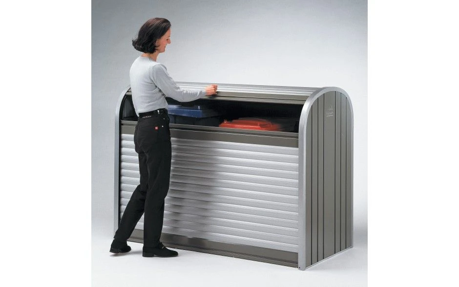 BAUL ARCON METALICO STOREMAX 120 BIOHORT JARDIN GRIS CUARZO 2 BAUL ARCON METALICO STOREMAX 120 BIOHORT JARDIN GRIS CUARZO - Image 2