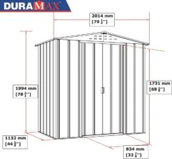 CASETA COBERTIZO METAL JARDIN TOP SHED 6X4 GRIS DURAMAX -Barbacoa Bliss Tienda 636279983dd0d7.81884800