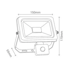 Pack 2X Focos Proyector LED 10W Con Detector De Movimiento PIR Negro IP44 -Barbacoa Bliss Tienda 638543ab7a6b84.85355342