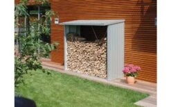 CASETA LEÑERO METALICA BIOHORT JARDIN WOODSTOCK 230 COLOR PLATA -Barbacoa Bliss Tienda 639ad18a7e3e58.83988118