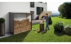 CASETA LEÑERO METALICA BIOHORT JARDIN WOODSTOCK 230 COLOR PLATA -Barbacoa Bliss Tienda 639ad18a9bfab8.42600213