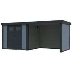 CASETA METALICA JARDIN NOVO HABITAT NH7 CON TERRAZA GRIS CLARO