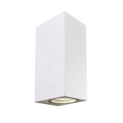 Aplique De Pared Exterior 2 Luces Classic Rectangular Blanco 2xGU10 IP44 Wonderlamp