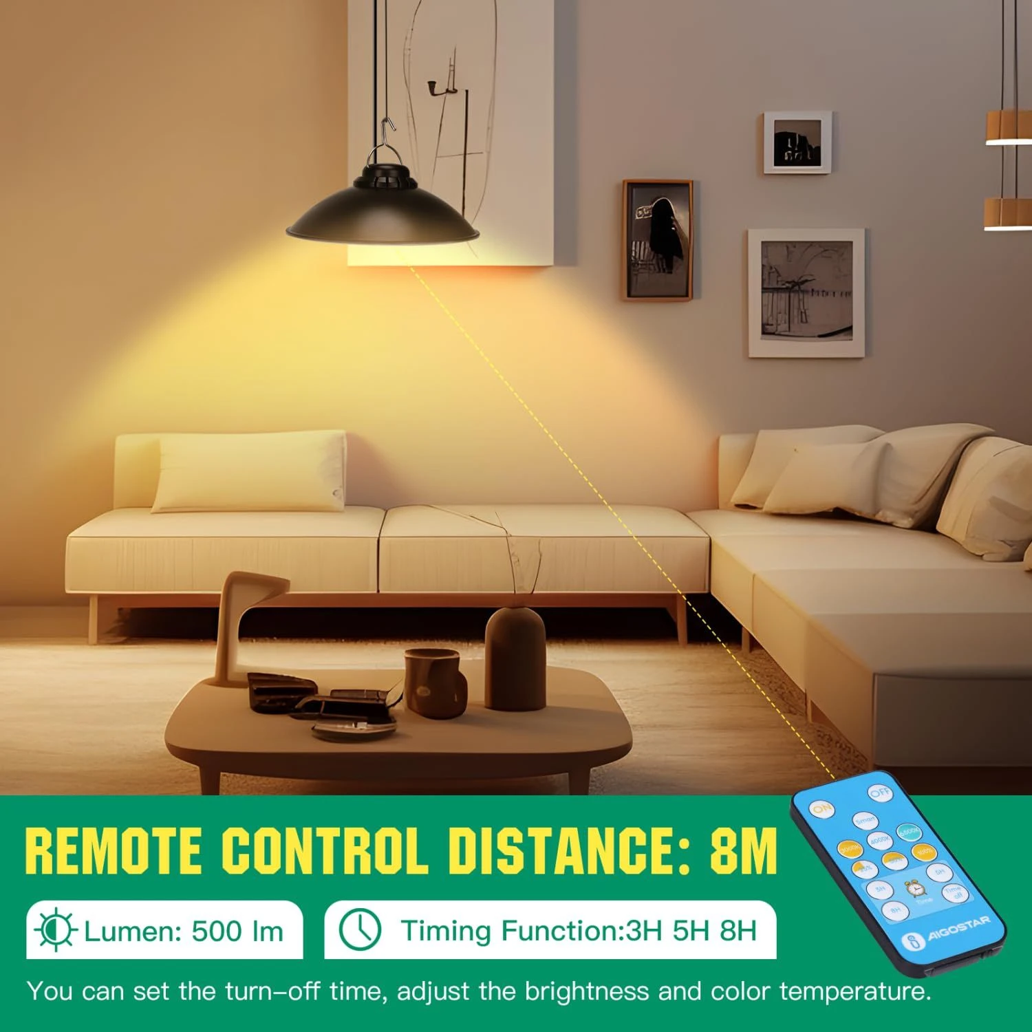 Aigostar Luz Solar Exterior Con Mando A Distancia, 50w 500lm Ip65 5 Aigostar Luz Solar Exterior Con Mando A Distancia, 50w 500lm Ip65 - Image 5