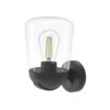 Aplique De Exterior New Avenida Retro Negro Con Pantalla Cristal 1xE27 IP44 Wonderlamp