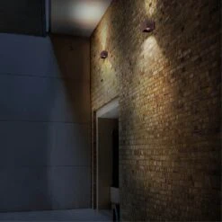 Aplique LED De Exterior Leva 2 Luces Neutra Cuadrado Marrón IP54 Wonderlamp -Barbacoa Bliss Tienda 75f97fb94a4ffb52