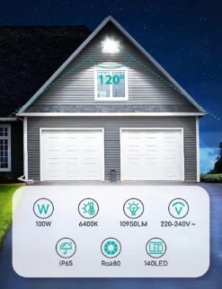 Aigostar Focos Led Exterior, 100W 6400K Led Focos Exterior, 10950LM IP65 -Barbacoa Bliss Tienda 8298a44955284522