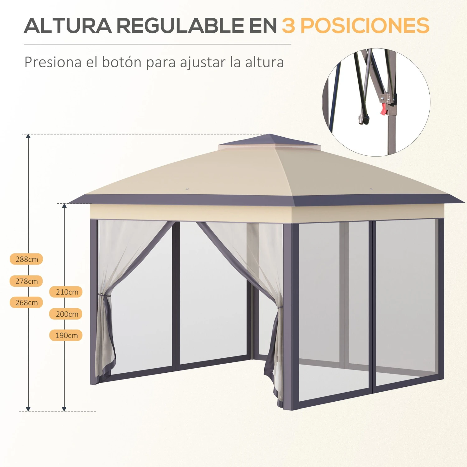 Carpa Plegable Outsunny 84C-300BG 6 Carpa Plegable Outsunny 84C-300BG - Image 6