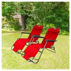 Acomoda Textil – Set De 2 Tumbonas Plegables De Metal. (Modelo G, Granate) -Barbacoa Bliss Tienda a147c1932f7a8488