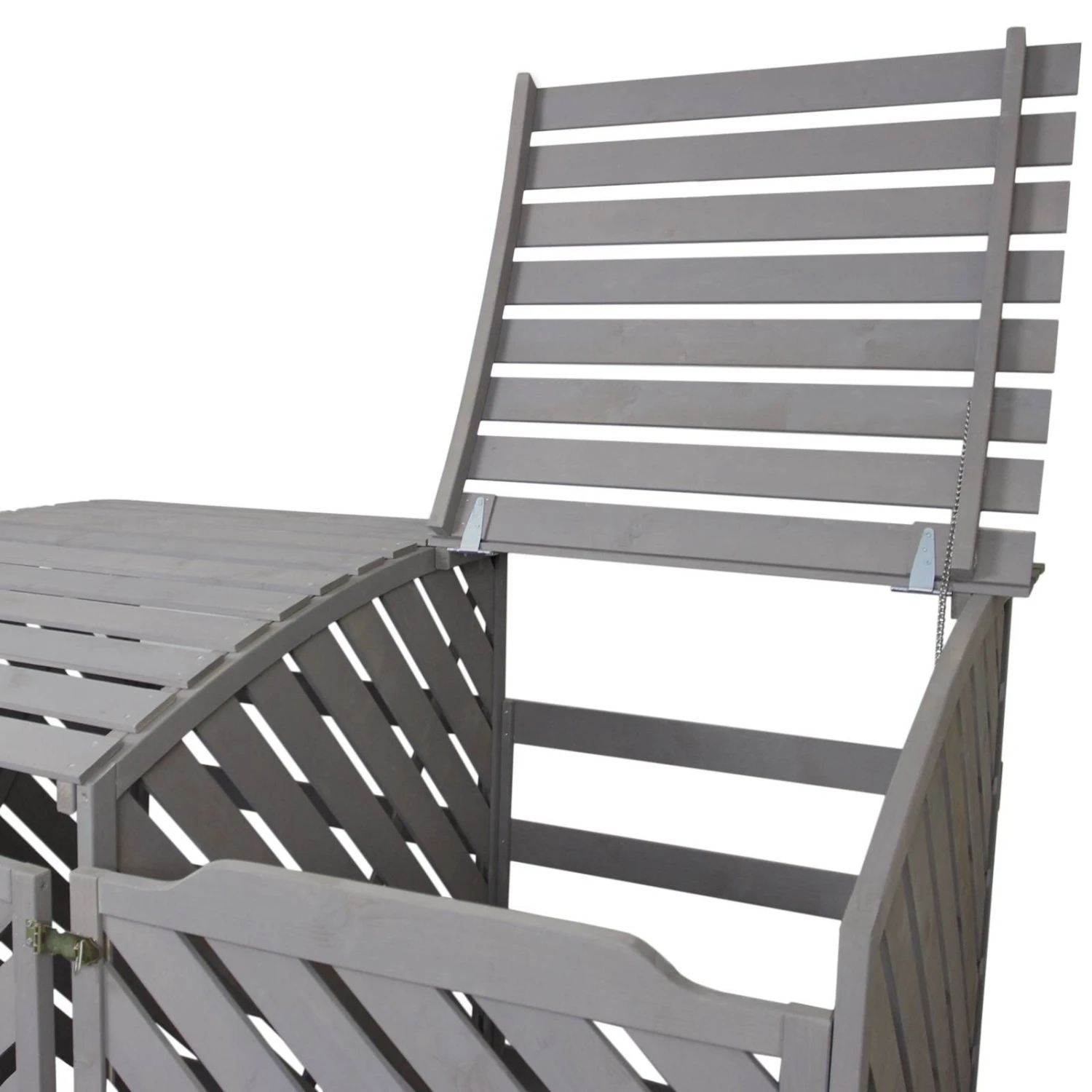 Doble Cobertizo Contenedor De Residuos Madera Gris Lavado 3 Doble Cobertizo Contenedor De Residuos Madera Gris Lavado - Image 3