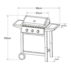 Barbacoa De Gas Hawaï - 3 Quemadores 8,4 Kw -Barbacoa Bliss Tienda b3f03cf84d6aa2cb