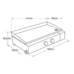 Cook'in Garden - Plancha De Gas FINESTA 2B - 2 Quemadores 5kW -Barbacoa Bliss Tienda b467b24a025c112f