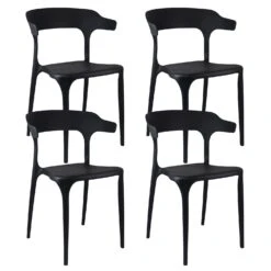 Pack 4 Sillas De Exterior Apilables Madonna 74,3x47x47cm Thinia Home