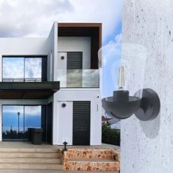 Aplique De Exterior New Avenida Retro Negro Con Pantalla Cristal 1xE27 IP44 Wonderlamp -Barbacoa Bliss Tienda cec8f0347a77f45d