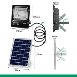 Aigostar Foco Proyector Led Solar Con Mando A Distancia，50w，6500k Ip66，2m -Barbacoa Bliss Tienda d12d068b5a493568